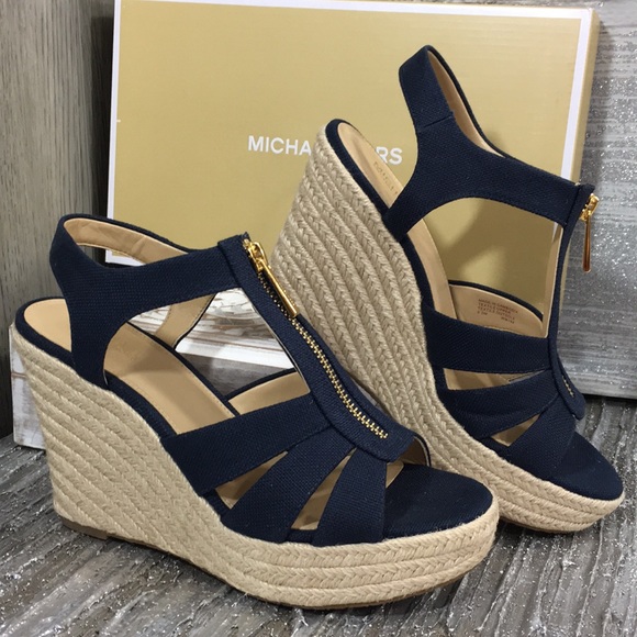 MICHAEL Michael Kors BERKLEY WEDGE CANVAS dark blu - Picture 1 of 8